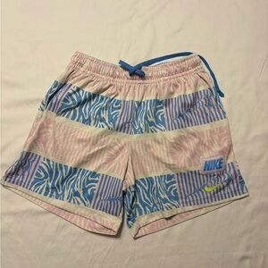 Nike Club Trippy Safari Print Mesh shorts in blue and pink